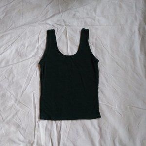 Vintage dark green lycra slightly cropped tank top
